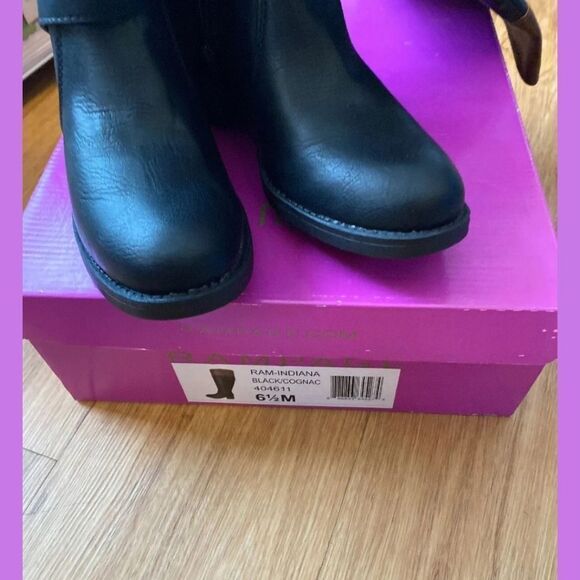 $35 FIRM! NIB RAMPAGE RAM-INDIANA Black/Cognac Knee High Boots 8.5 - Picture 11 of 13